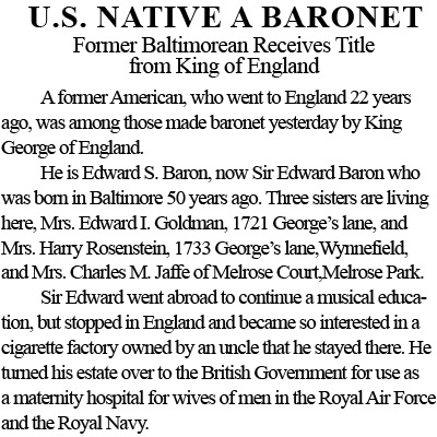 Edward becomes a Baronet